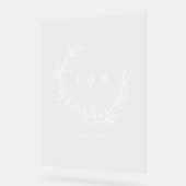 エレガントフローラリースモノグラ結婚ム アクリルサイン (傾斜)