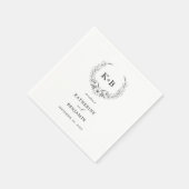 エレガントフローラリースモノグラ結婚ム スタンダードカクテルナプキン (角)