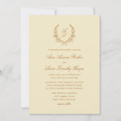 エレガントフローラリースモノグラ結婚ム 招待状 (正面)