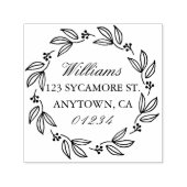 エレガントフローラリース差出人住所 セルフインキングスタンプ (デザイン)