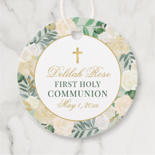 エレガントフローラリース第1コミュニオングリーン金ゴールド フェイバータグ