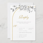 エレガントフローラリース結婚白黒の食事 (正面)