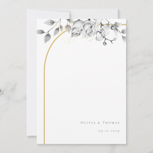 エレガントフローラリース結婚白黒の食事 (裏面)