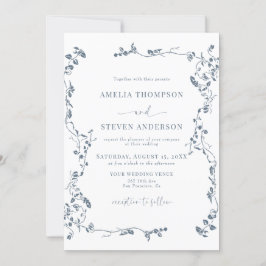 エレガントフローラリーフクラシック結婚式招待状 招待状