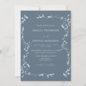 エレガントフローラリーフクラシック結婚式招待状 招待状 (正面)