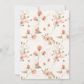 エレガントフローラルブーツカウガールブライダルシャワー 招待状 (裏面)