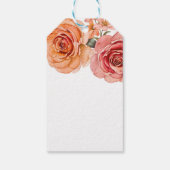 エレガントフローラレッドオレンジバラ誕生日ありがとう ギフトタグ (裏面)