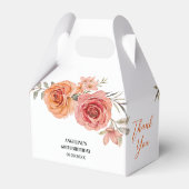 エレガントフローラレッドオレンジバラ誕生日ありがとう フェイバーボックス (裏面サイド)