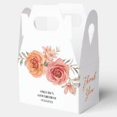 エレガントフローラレッドオレンジバラ誕生日ありがとう フェイバーボックス (オープン)