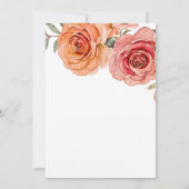 エレガントフローラレッドオレンジバラ誕生日 招待状 (裏面)