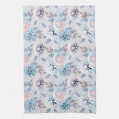 エレガントフローラレトロ模様 キッチンタオル (縦)