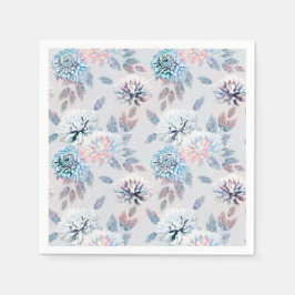 エレガントフローラレトロ模様 スタンダードカクテルナプキン