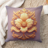 エレガントフローラレリーフ、 浮き彫りデザイン付き華美詳細 クッション (ブランケット)
