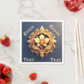 エレガントフローラレリーフ、 浮き彫りデザイン付き華美詳細 スタンダードカクテルナプキン (インサイチュ)