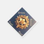 エレガントフローラレリーフ、 浮き彫りデザイン付き華美詳細 スタンダードカクテルナプキン (角)