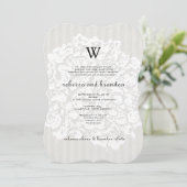 エレガントフローラレースニュートラル結婚式招待状 招待状 (スタンド正面)