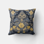 エレガントフローラレース効果黄色と青 クッション (裏面)