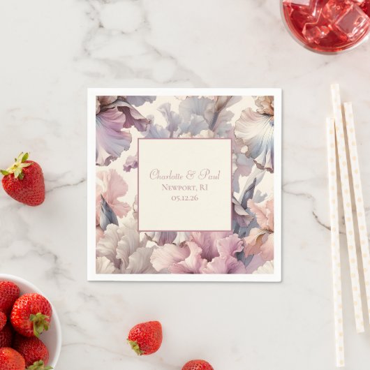 エレガントフローラロマクラシックント赤面結婚ズ スタンダードカクテルナプキン (インサイチュ)