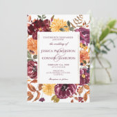 エレガントフローラロマン素朴ク・バ結婚ルグンディ 招待状 (スタンド正面)