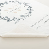 エレガントフローラローレルリースモノグラムベビー統計 シェルパブランケット (3/4)