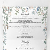 エレガントフローラワイルドフラワー写真結婚の 三つ折り招待状 (内部最初)