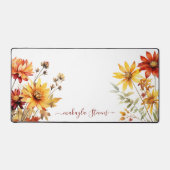 エレガントフローラワイルドフラワー名前をカスタムする デスクマット (正面)