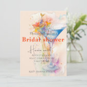 エレガントフローラワイングラスブライダルシャワー 招待状 (スタンド正面)