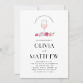 エレガントフローラワイ結婚ン写真婚約パーティ 招待状 (正面)