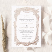 エレガントフローラヴィンテージオーナメントフレ結婚ーム金ゴールド 箔招待状