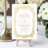 エレガントフローラヴィンテージオーナメントフレ結婚ーム金ゴールド 箔招待状