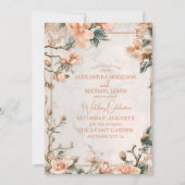 エレガントフローラヴィンテージオーナメントフレ結婚ーム 招待状 (正面)