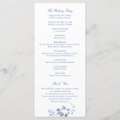 エレガントフローラヴィンテージネイビー結婚ブルー プログラム (裏面)