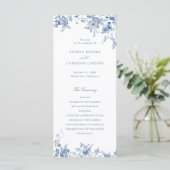 エレガントフローラヴィンテージネイビー結婚ブルー プログラム (スタンド正面)