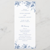 エレガントフローラヴィンテージネイビー結婚ブルー プログラム (正面)