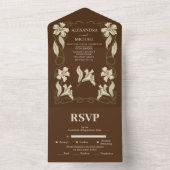 エレガントフローラヴィンテージ結婚アールヌーボー オールインワン招待状 (内側)