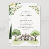 エレガントフローラ不動産結婚式招待状 | ウォータータ 招待状 (正面/裏面)