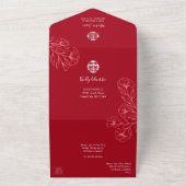 エレガントフローラ中国のすべて一挙式への招待 オールインワン招待状 (外側)