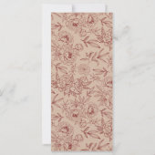 エレガントフローラ中国のの表メニュ結婚ーカード (裏面)