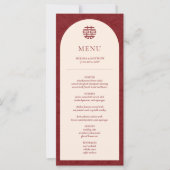 エレガントフローラ中国のの表メニュ結婚ーカード (正面)
