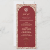 エレガントフローラ中国のの表メニュ結婚ーカード (正面)