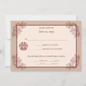 エレガントフローラ中国のウェディングRSVP招待状 セーブザデート (正面)