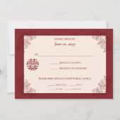 エレガントフローラ中国のウェディングRSVP招待状 セーブザデート (正面)