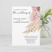 エレガントフローラ乾燥パンパスグラス結婚ズ 招待状 (スタンド正面)