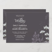 エレガントフローラ予算と暗黒予算結婚予算 招待状 (正面/裏面)