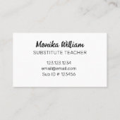 エレガントフローラ代替先生 名刺 (裏面)