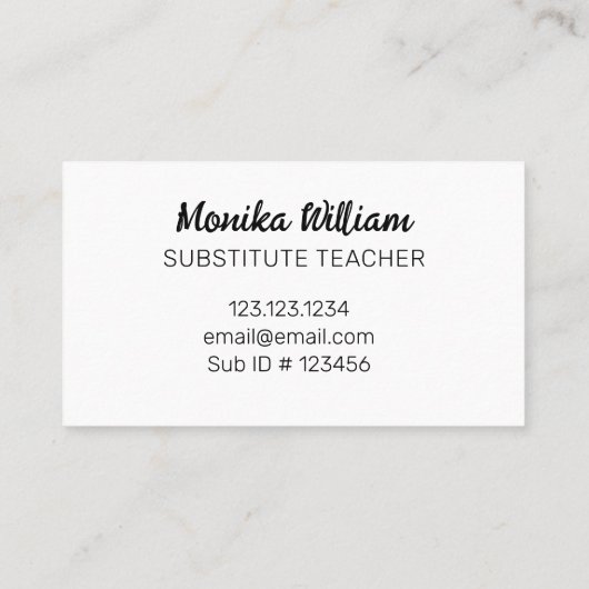 エレガントフローラ代替先生 名刺 (裏面)