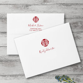 エレガントフローラ伝統中国の結婚式の招待 封筒