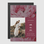 エレガントフローラ写真の保存日付 マグネット招待状 (正面/裏面)