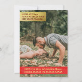 エレガントフローラ写真の日付カスタムを保存結婚する 招待状 (裏面)