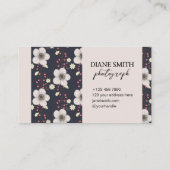 エレガントフローラ写真パーソナライズされたタイポグラフィ 名刺 (裏面)